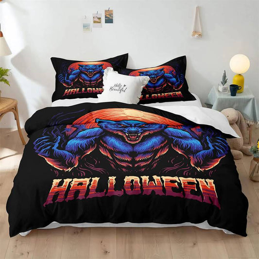 Halloween Bedding Set Halloween Werewolf Under The Moon Duvet Covers Black Unique Gift