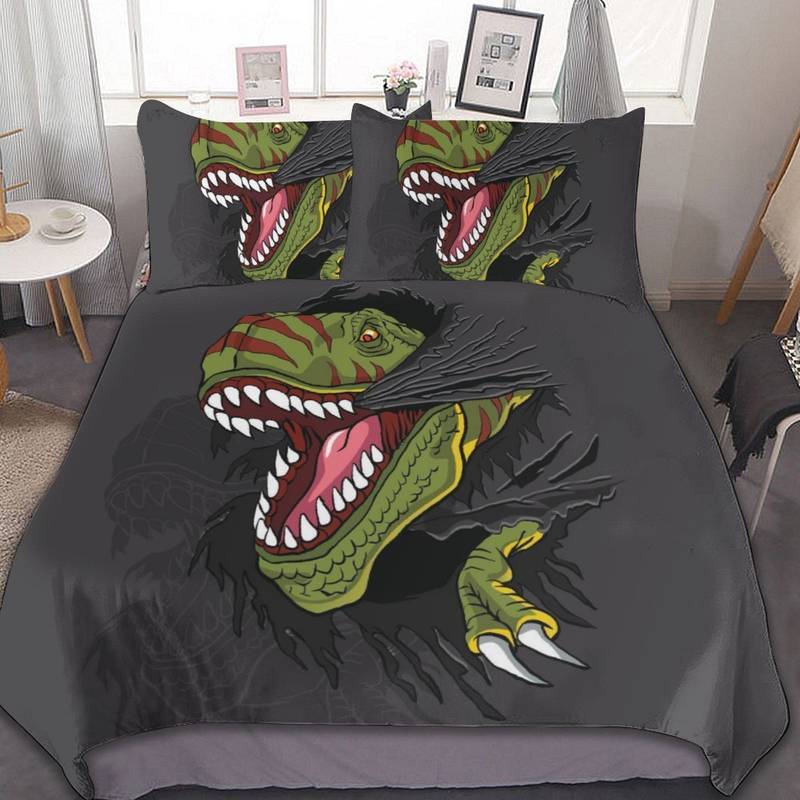 Dinosaur Bedding Set T-rex Dinosaur Tears The Blanket Duvet Covers Black Unique Gift