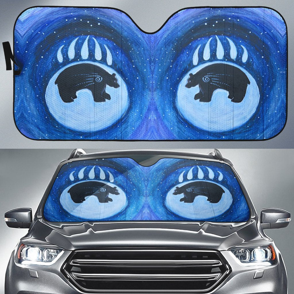  Native American Car Sun Shade Native American Bears Claws Blue Auto Sun Shade