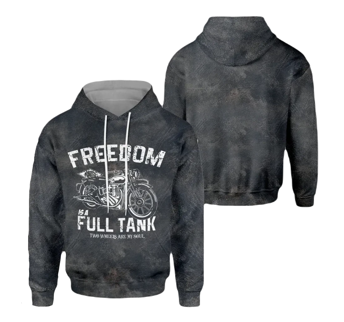 Motorcycle Hoodie Motorcycle Freedom Is A Full Tank Hoodie Gray Unisex