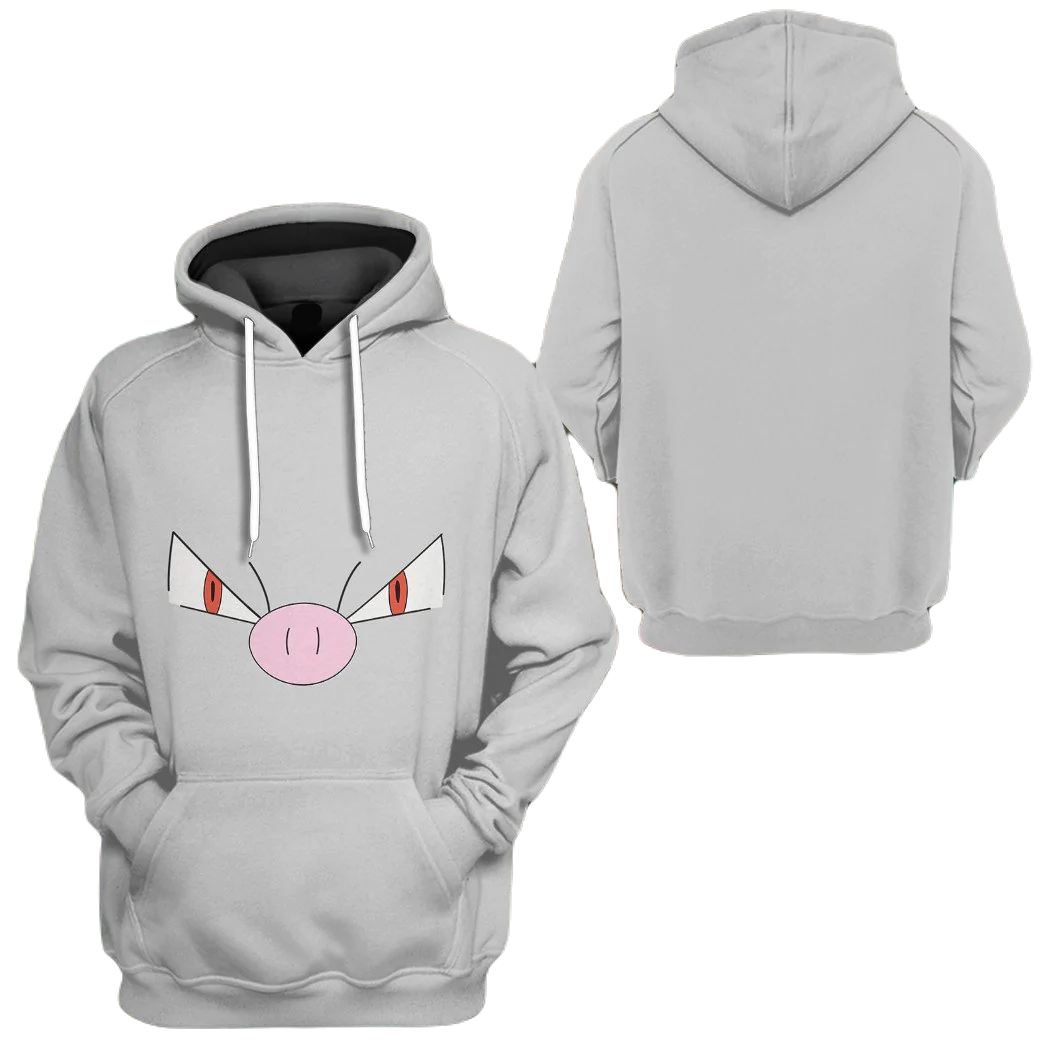 PKM Hoodie Mankey PKM Cosplay T-shirt Sweatshirt Gray Unisex Adults New Release