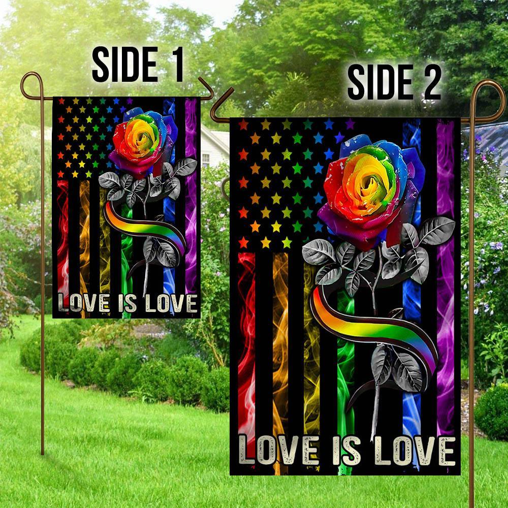 Unifinz LGBT Pride Flag Rainbow Rose American Flag Love Is Love Garden Flags LGBT House Flag 2022