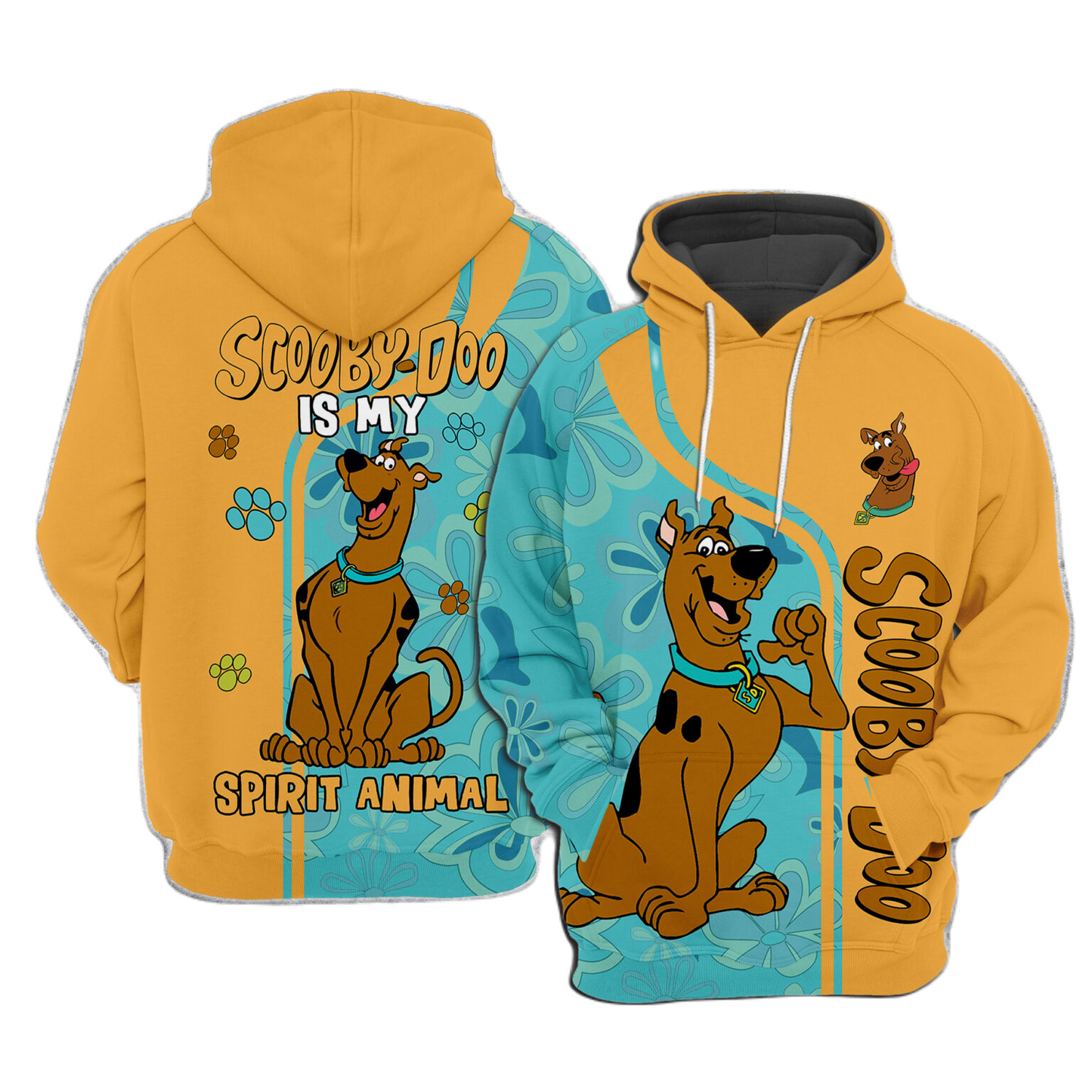Scooby Doo Hoodie Scooby Doo Is My Spirit Animal Hoodie Blue Orange Unisex