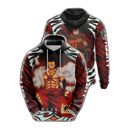 One Piece Hoodie Luffy Snakeman Gear 4 Graphic Hoodie Red Unisex