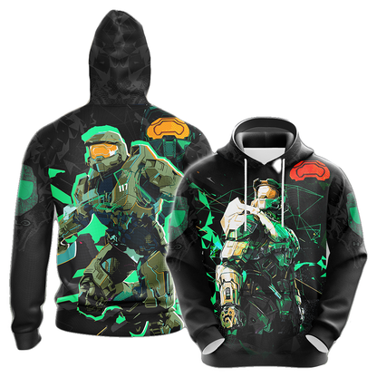 Halo Hoodie Halo Infinite Masterchief Graphic T-shirt Black Unisex