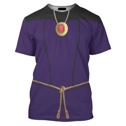 DN T-shirt Evil Queen Snow White Villain Costume T-shirt Purple Black Unisex Adults New Release