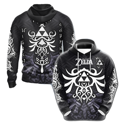 The Legend Of Zelda Hoodie The Legend Of Zelda Pattern T-shirt Black White Unisex