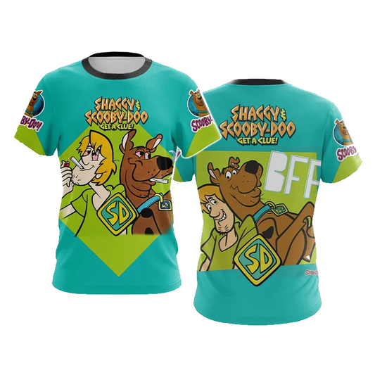 Scooby Doo T-shirt Shaggy And Scooby Doo Get A Clue T-shirt Green Blue Unisex