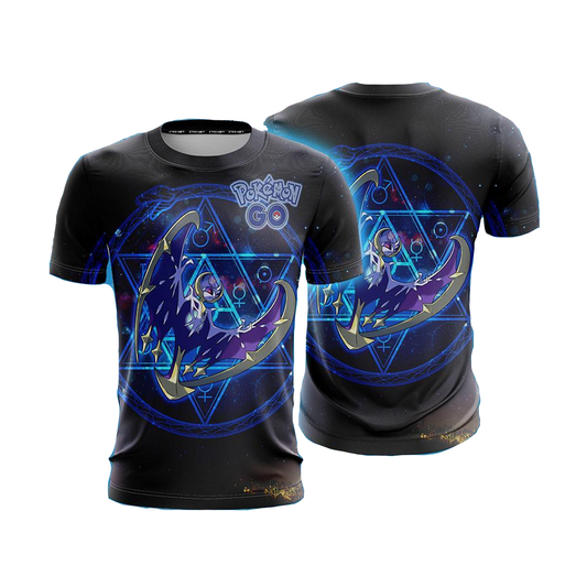 PKM T-shirt Lunala Graphic Pokemon Go T-shirt Black Unisex