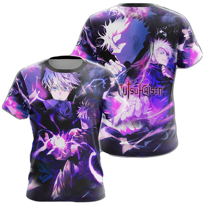 Jujutsu Kaisen Hoodie Jujutsu Kaisen Gojo Satoru Fight T-shirt Purple Unisex