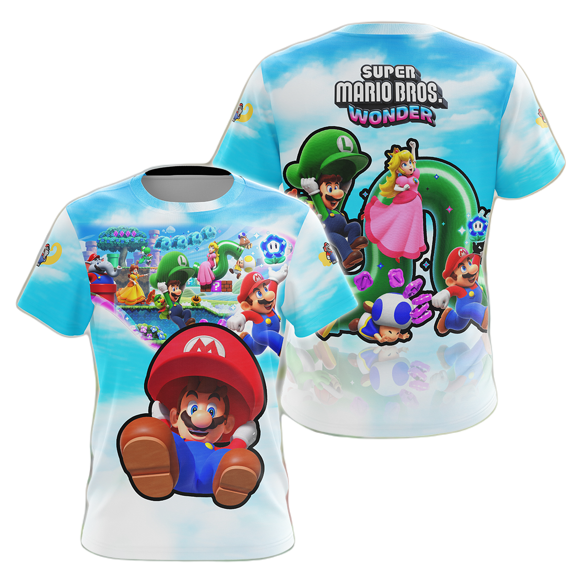 Mario Hoodie Super Mario Bros Wonder Characters T-shirt Colorful Unisex