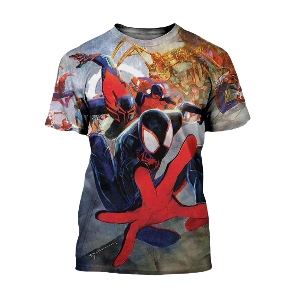 Spiderman T-shirt MV Miles Morales And Other Spidermans T-shirt Colorful Unisex