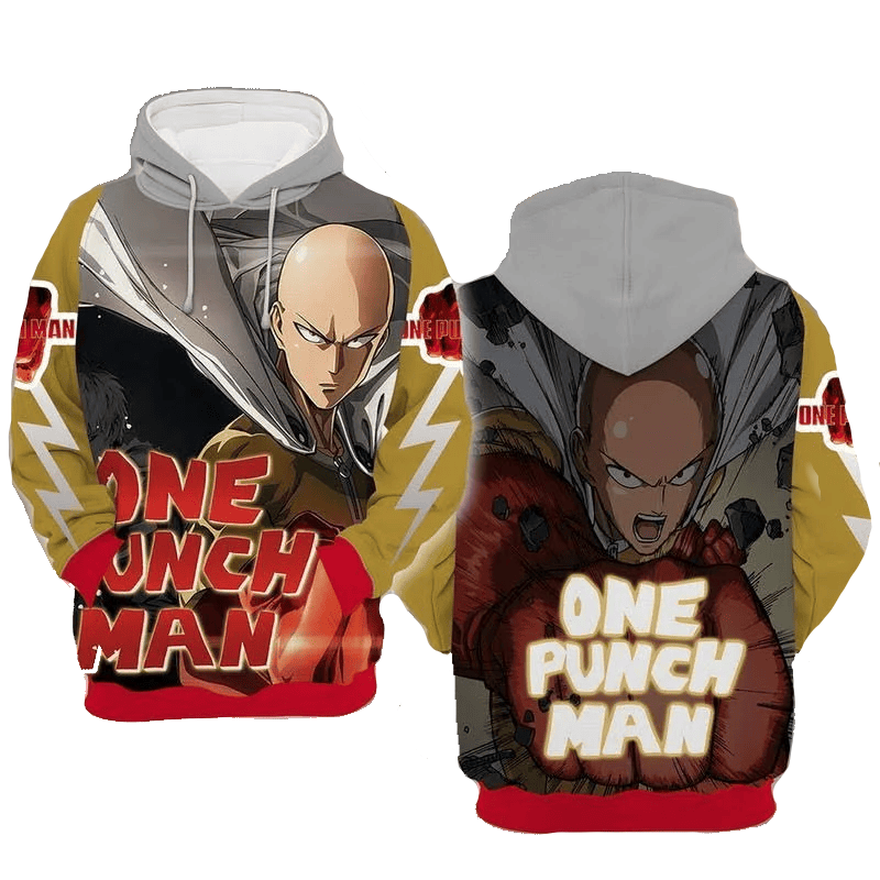 One Punch Man Hoodie One Punch Man Fight And Scream Hoodie Colorful Unisex