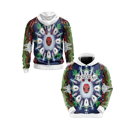 SGhibli Hoodie Princess Mononoke Movie Pattern Hoodie Colorful Unisex