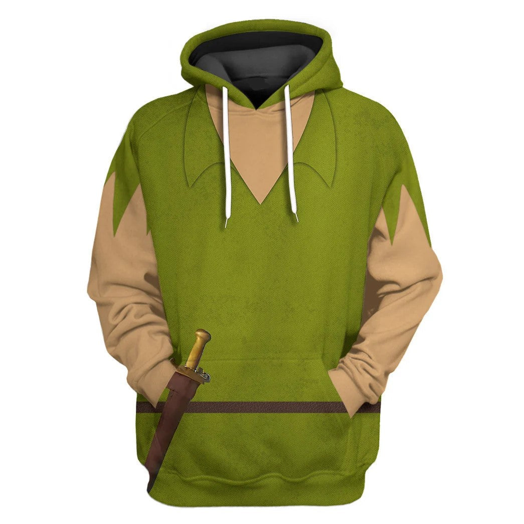 DN Hoodie Peter Pan Costume T-shirt Sweatshirt Green Unisex Adults New Release