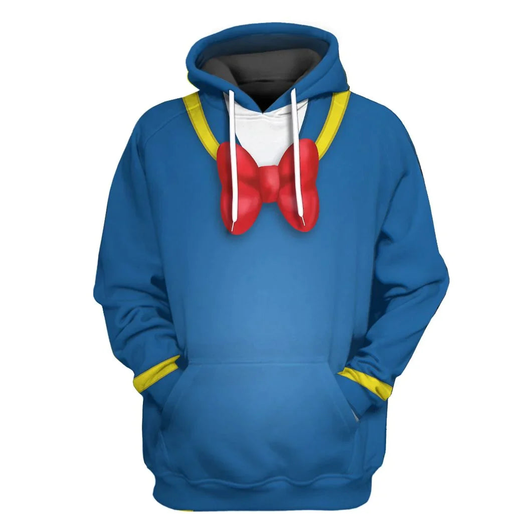 DN Hoodie Donald Duck Costume T-shirt Sweatshirt Blue Unisex Adults New Release