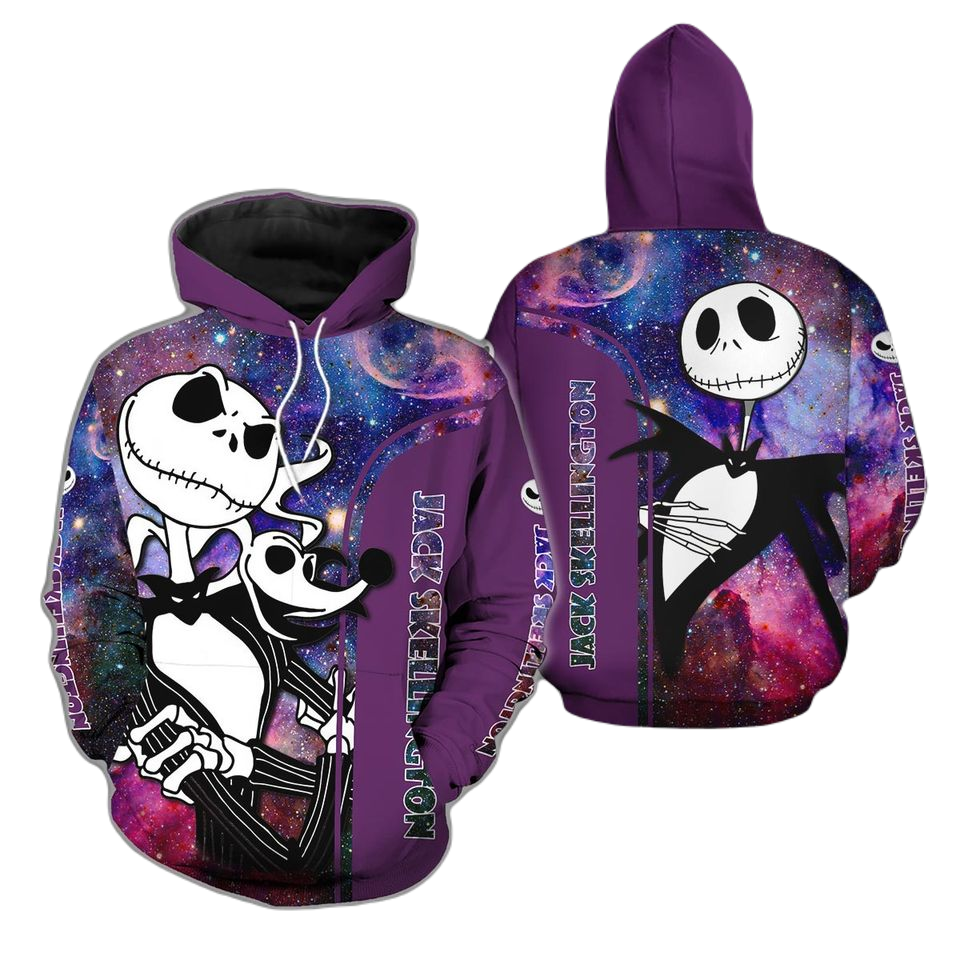 TNBC Hoodie Jack Skellington In Galaxuy Hoodie Purple Unisex