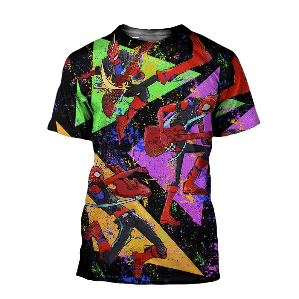 Spiderman T-shirt MV Spider-Punk Spiderman Across The SpiderVerse T-shirt Colorful Unisex