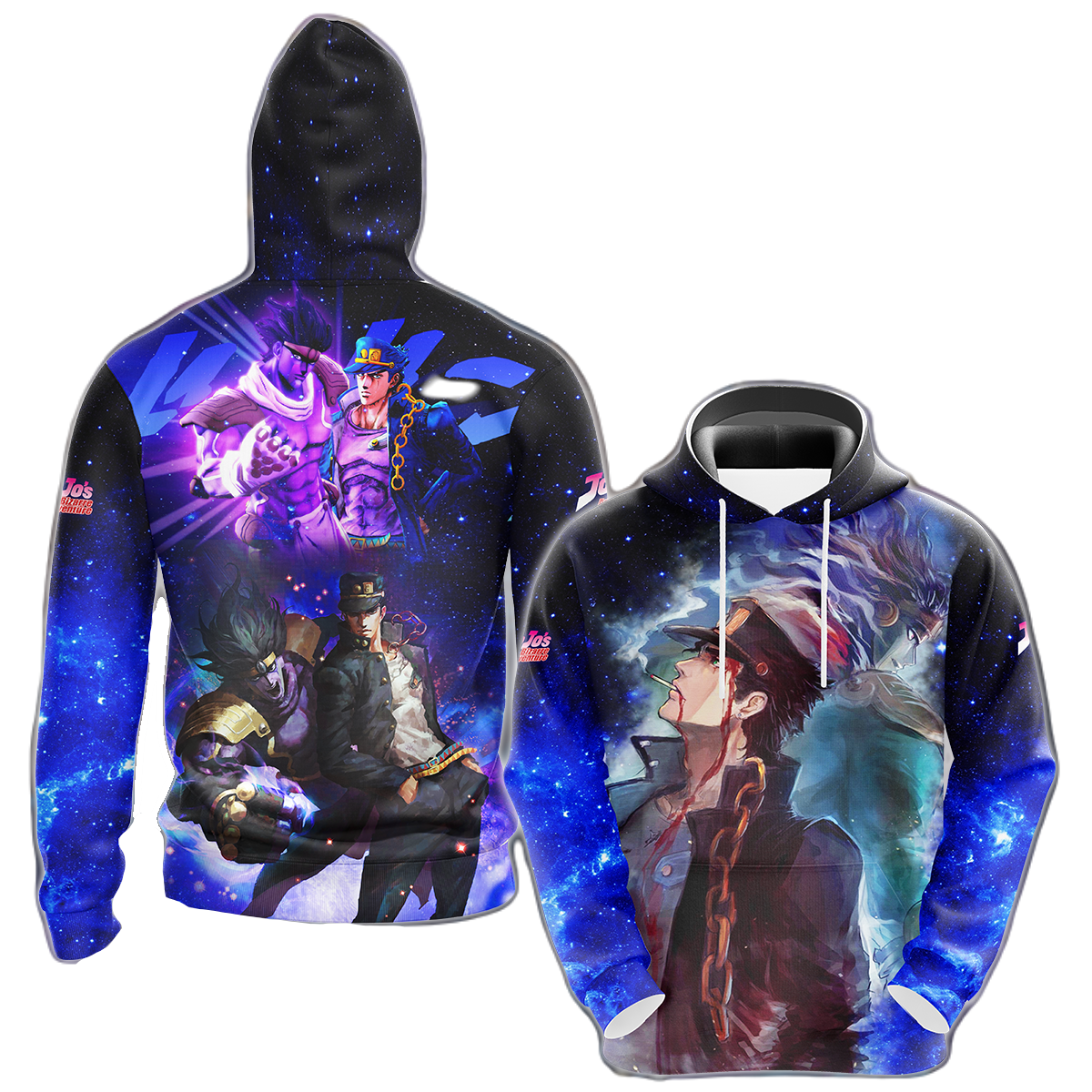 JoJo's Bizarre Adventure Hoodie JoJo's Bizarre Adventure Jotaro Kujo Galaxy T-shirt Blue Unisex