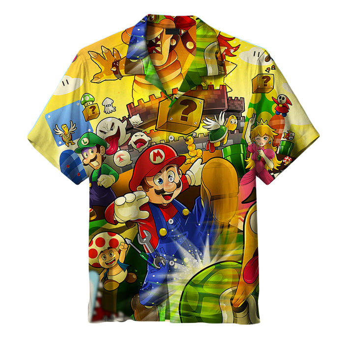 Mario Hawaii Shirt Mario And Friends In Game Aloha Shirt Colorful Unisex