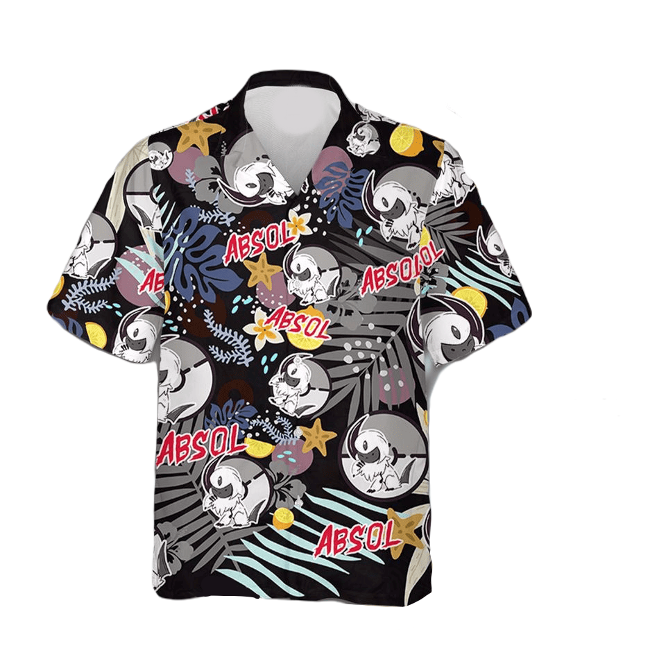 PKM Hawaii Shirt PKM Absol Lemon Pattern Aloha Shirt Black Unisex