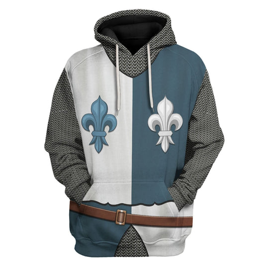  Historical Hoodie French Knight Armor Costume 3d Hoodie Apparel Adult Full Print