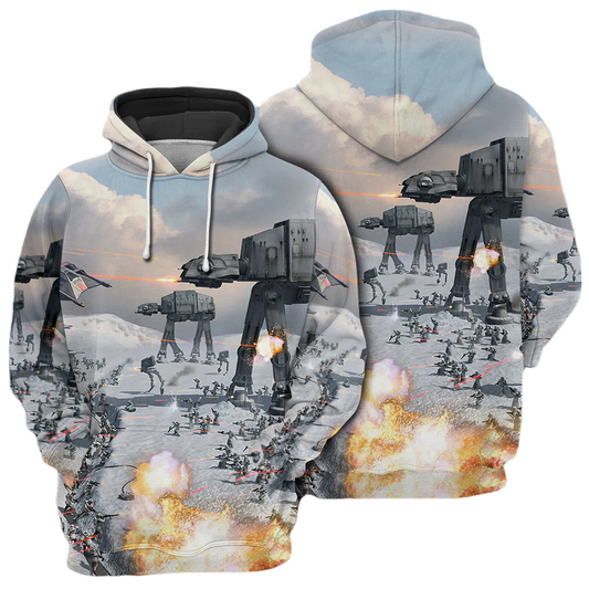 SW Hoodie Battle Of Hoth AT-AT Hoodie Colorful Unisex