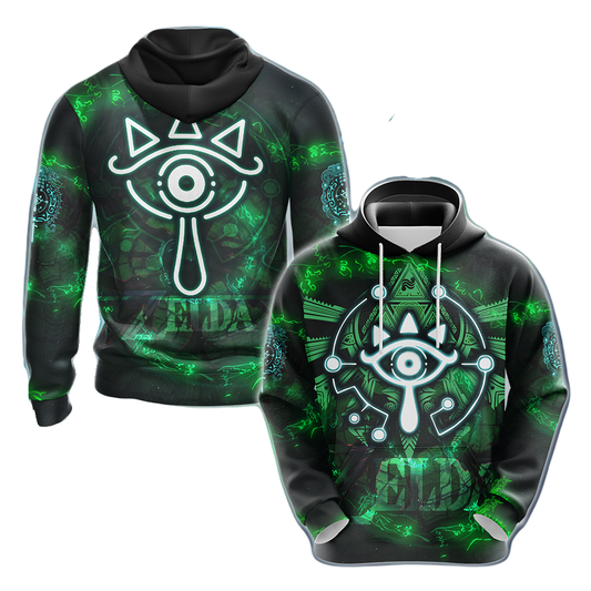 The Legend Of Zelda Hoodie Sheikah Eye Symbol Graphic T-shirt Black Green Unisex