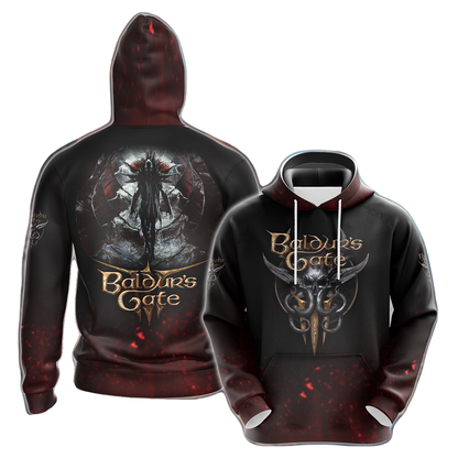 Baldur's Gate Hoodie Baldur's Gate 3 Mind Flayer T-shirt Black Unisex