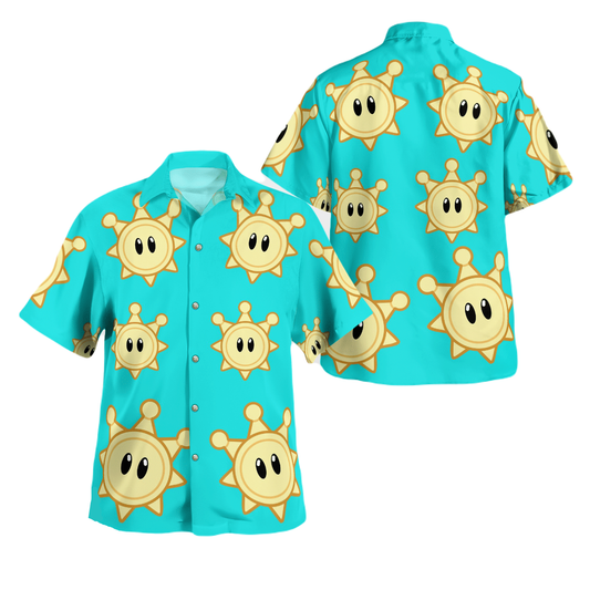 Mario Hawaii Shirt Shine Sprite Mario Aloha Shirt Blue Unisex