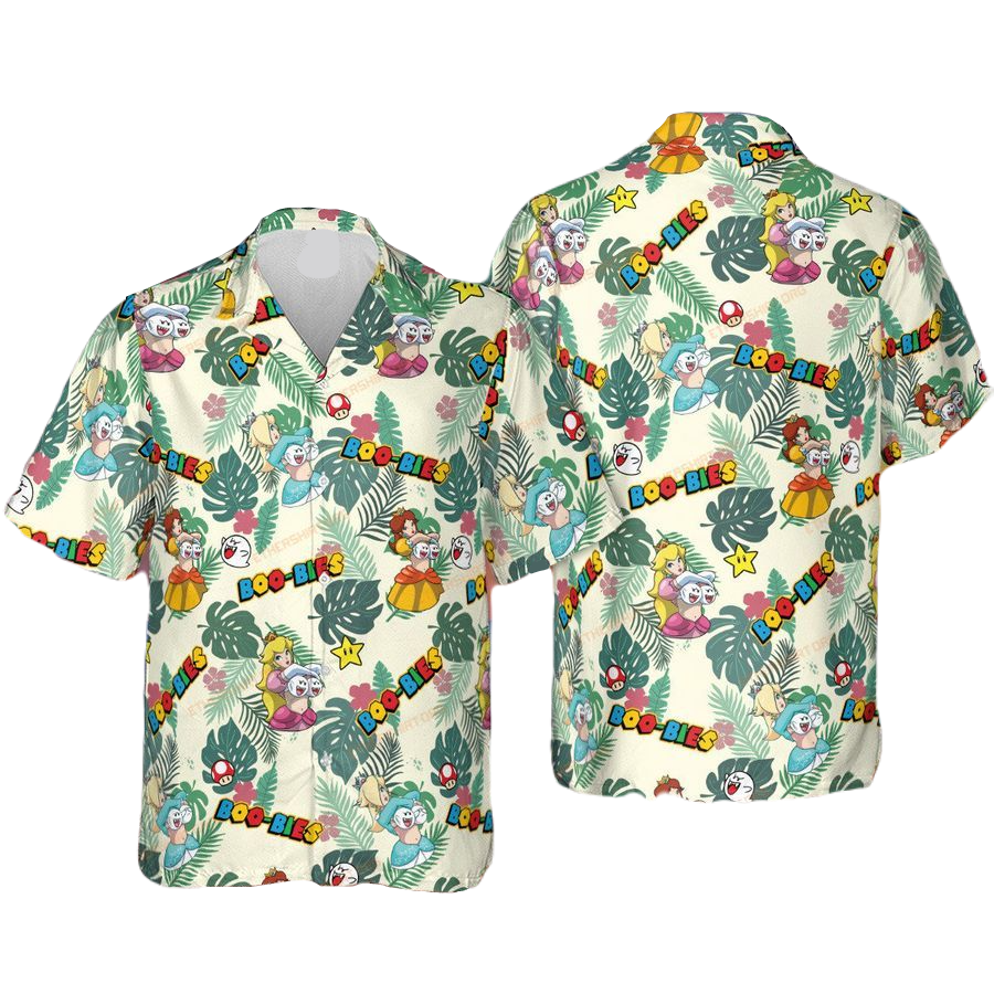 Mario Hawaii Shirt Super Mario Boo-Bies Pattern Aloha Shirt Colorful Unisex