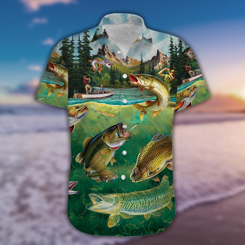 Unifinz Fishing Hawaii Shirt Fishing By The Lake Hawaiian Shirt Fishing Aloha Shirt 2022
