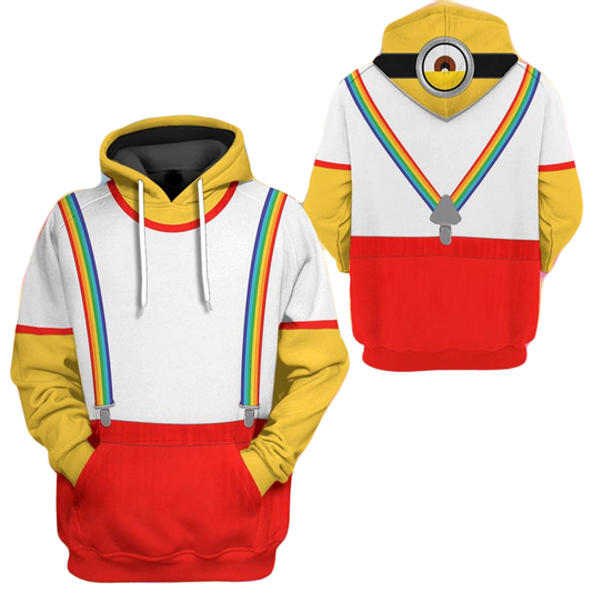 Minion Hoodie Minions Stuart Rainbow Costume Hoodie White Red Unisex