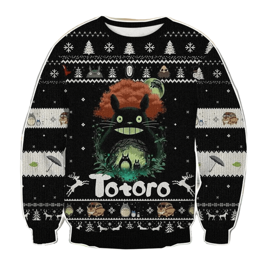 SGhibli Sweatshirt My Neighbor Totoro Art Sweatshirt Black Unisex