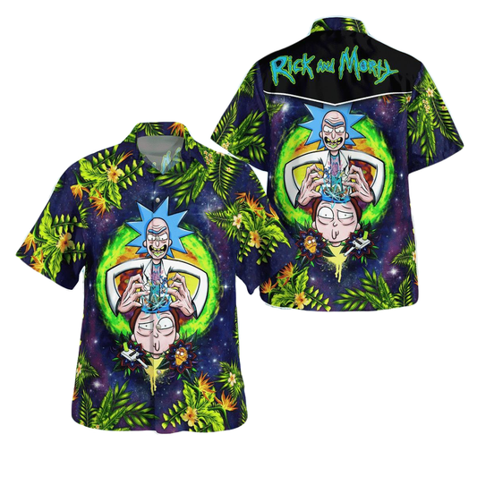 Rick and Morty Hawaii Shirt Rick And Morty Tropical Aloha Shirt Colorful Unisex Adults New Release