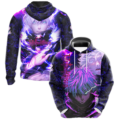 Jujutsu Kaisen Hoodie Jujutsu Kaisen Gojo Satoru Limitless Cursed Hoodie Purple Black Unisex