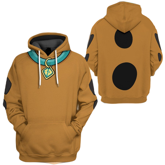 Scooby Doo Hoodie Scooby Doo Skin Fur Costume T-shirt Brown Unisex