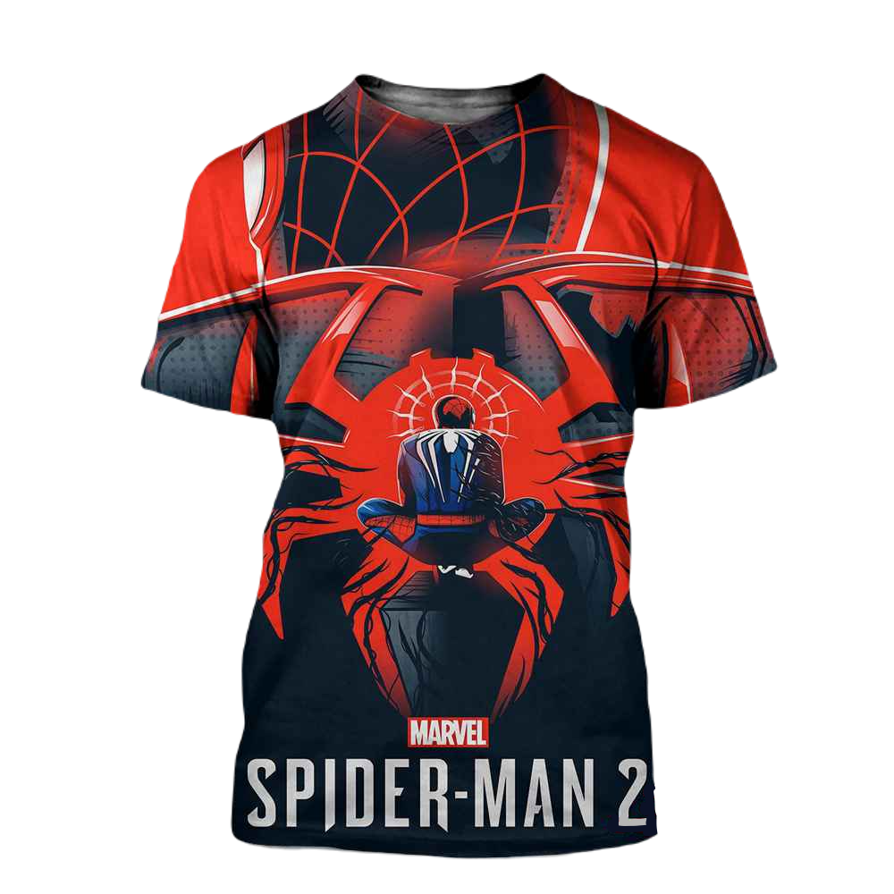 Spiderman T-shirt MV Spiderman 2 Poster Graphic T-shirt Red Black Unisex