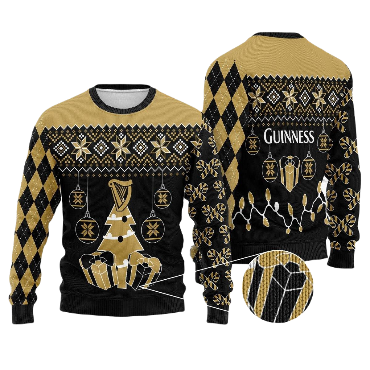 Guinness Sweatshirt Guinness Beer Christmas Tree Sweatshirt Black Brown Unisex