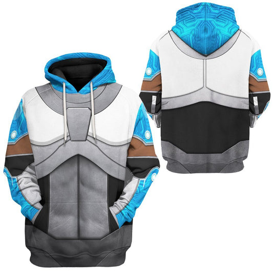 Teen Titan Hoodie Teen Titan Cyborg Cosplay Costume T-shirt Sweatshirt Blue Silver Unisex Adults New Release