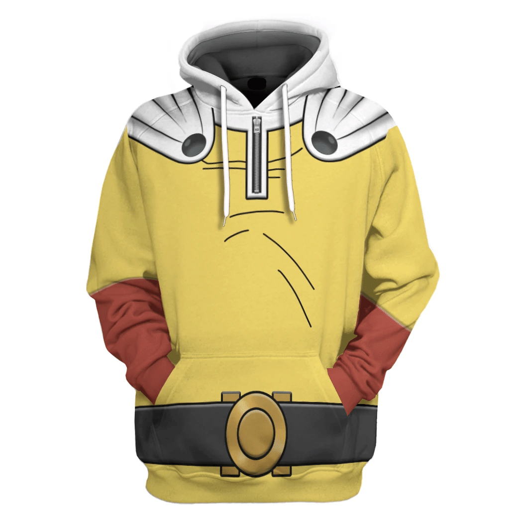 One Punch Man Hoodie Saitama One Punch Man Costume T-shirt Sweatshirt White Yellow Unisex Adults New Release