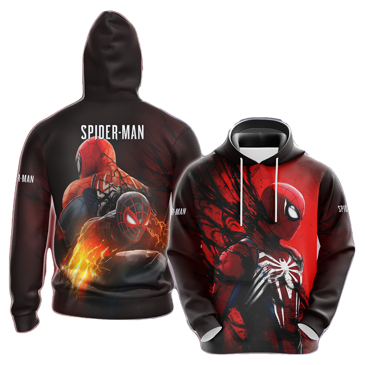 Spiderman Hoodie MV Spiderman Hero And Venom T-shirt Red Unisex