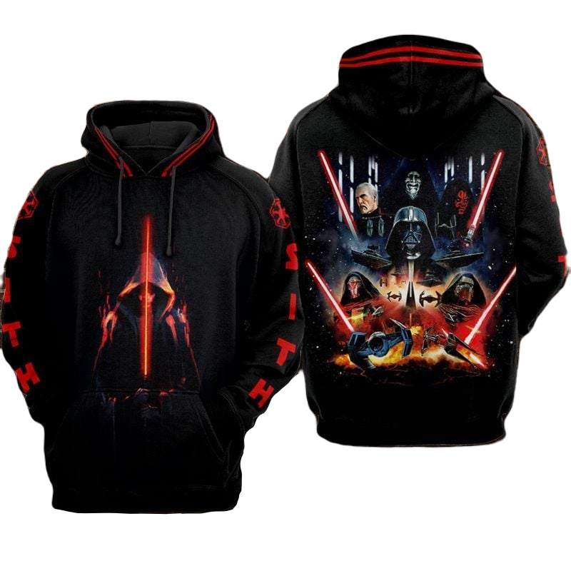 SW Hoodie SW All Sith Lords Hoodie Black Red Unisex