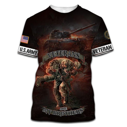 Unifinz Veteran U.S Army Hoodie Veterans Are My Brothers AOP Cool Shirt Veteran Hoodie Military Gifts 2023