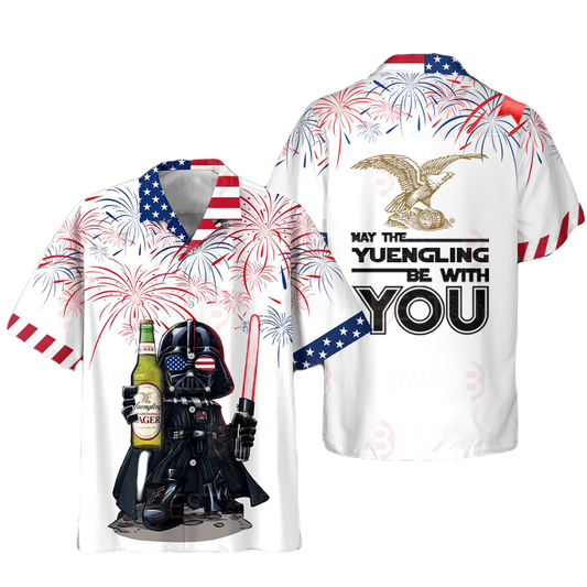 Yuengling Hawaii Shirt May the Yuengling Be With You Aloha Shirt White Unisex