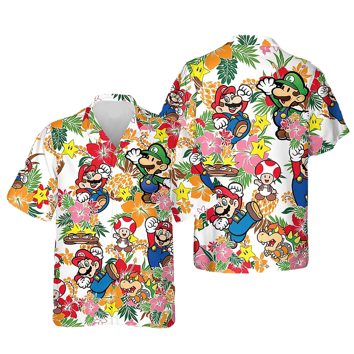 Mario Hawaii Shirt Super Mario And Friends Aloha Shirt Colorful Unisex