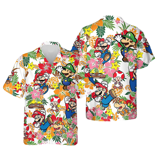 Mario Hawaii Shirt Super Mario And Friends Aloha Shirt Colorful Unisex