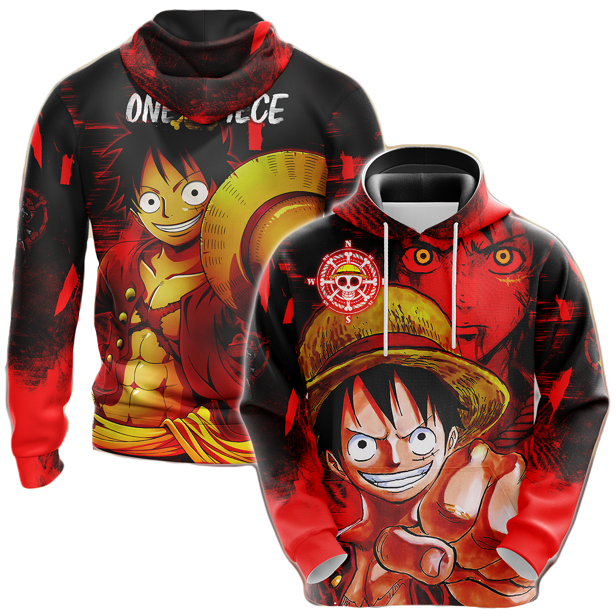 One Piece Hoodie One Piece Cool Captain Luffy T-shirt Colorful Unisex