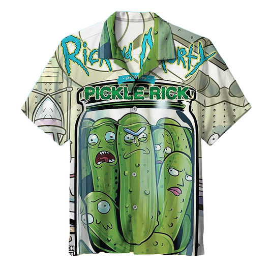 Rick and Morty Hawaii Shirt Rick And Morty Pickle Rick Aloha Shirt Green Unisex Adults New Release