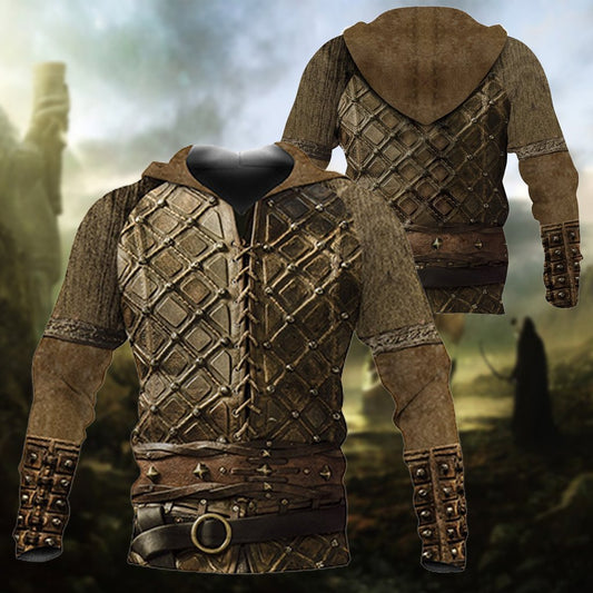  Viking Hoodie Viking Ubbe Lothbrok Costume Brown 3d Hoodie Adult Full Print Full Size